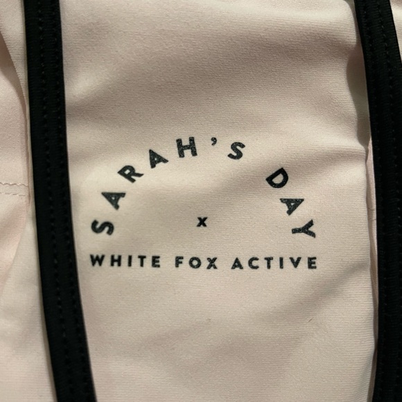 Women’s Sarah’s Day x White Fox Active Leggings Bra Set Pink Black White Size S - Picture 10 of 12